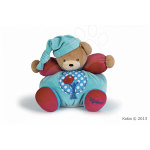 Kaloo plyšový medvídek Colors-Chubby Bear Apple Tree s chrastítkem 963251 modro-červený