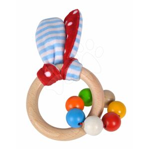 Dřevěné chrastítko Toy with Ears Baby Eichhorn s oušky a kuličkami od 3 měsíců