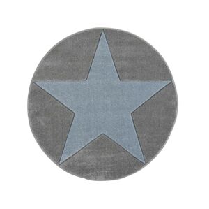 Livone Dětský kulatý koberec - Hollywood Star barva: šedá x modrá, Velikost: průměr 133
