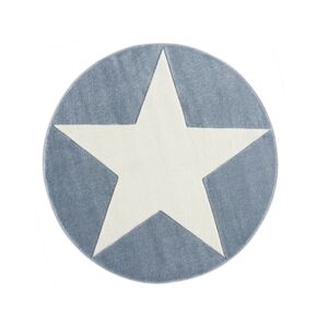 Livone Dětský kulatý koberec - Hollywood Star barva: modrá x bílá, Velikost: průměr 133