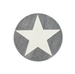 Livone Dětský kulatý koberec - Hollywood Star barva: šedá x bílá, Velikost: průměr 160