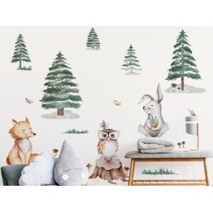 Yokodesign Set - nálepky Lesní království - Zvířátka s liškou, zimní les XL