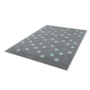 Livone Dětský koberec - stříbrnošedý s puntíky barva: stříbrnošedá-mátová, rozměr: 100 x 160 cm