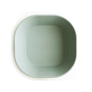 Mushie Dětská miska hranatá - 2 ks barva: pastelově zelená