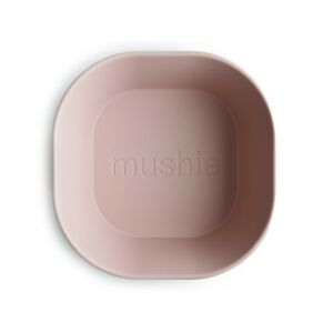 Mushie Dětská miska hranatá - 2 ks barva: růžová