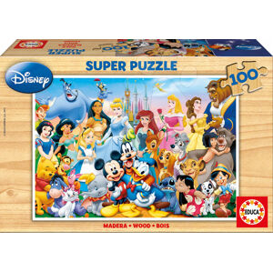 Dřevěné puzzle Disney svět Educa 100 dílků 12002