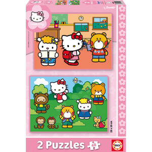 Puzzle pro děti Hello Kitty Educa 2x48 dílků 14220 barevné