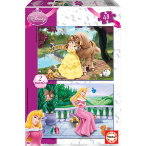 Dětské puzzle Disney Princezny Educa 2 x 48 dílků 13835 barevné