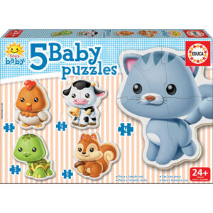 Educa baby dětské puzzle Zvířátka s kočičkou 13473 barevné