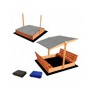 ELIS DESIGN Set - Pískoviště s krytem/lavičkami a šedou stříškou velké předvrtané impregnované premium
