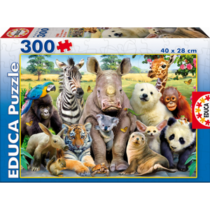 Dětské puzzle Zvířátka - Třídní fotka Educa 300 dílů 15908 barevné