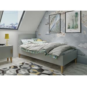 Vyrobeno v EU Dětská postel s čelem 80 x 180 cm barva: šedá