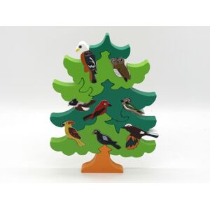 Dřevěná hračka Dřevěné puzzle - Strom s lesními ptáčky