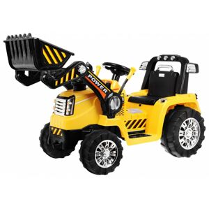 mamido Dětský elektrický traktor s radlicí žlutý