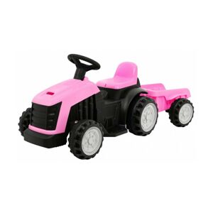 mamido Dětský elektrický traktor s přívěsem růžový