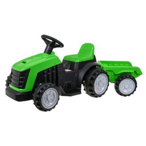 mamido Dětský elektrický traktor s vlečkou zelený