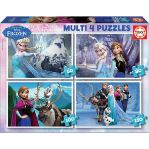 Dětské puzzle Disney Frozen Educa 150-100-80-50 dílů 16173 barevné