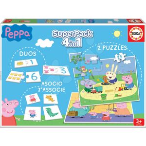 Puzzle domino a pexeso Peppa Pig Disney Superpack 4v1 Educa