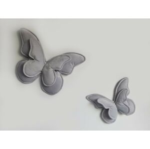 ELIS DESIGN Dekorační polštářky na zeď - motýli barva: šedá