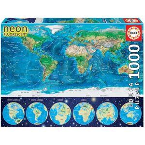Educa puzzle Neon World map 1000 dílů 16760