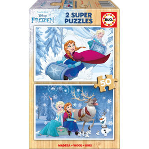 Dřevěné puzzle Frozen Educa 2x50 dílů 16802