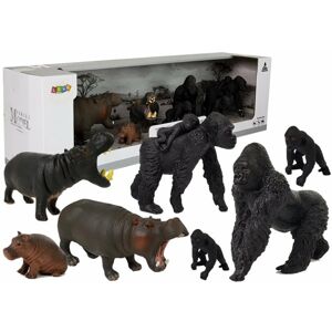 mamido Zvířátka safari sada 7 kusů gorily a hroši