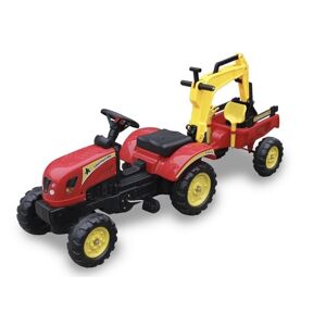 mamido Šlapací traktor s přívěsem a lopatou červený