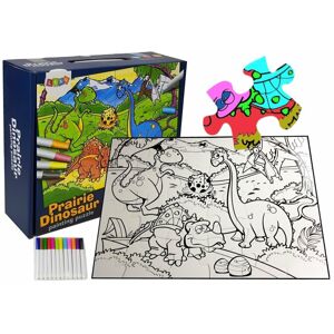 mamido Dětské puzzle dinosauři - omalovánka
