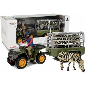 mamido Čtyřkolka s přívěsem pro transport - Zebra