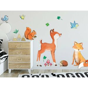 Pastelowe Love Nálepka na zeď - Lesní zvířátka