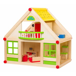 mamido Dřevěný domeček pro panenky My Villa zelená
