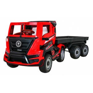 mamido Dětský elektrický kamion s přívěsem Super Truck červený