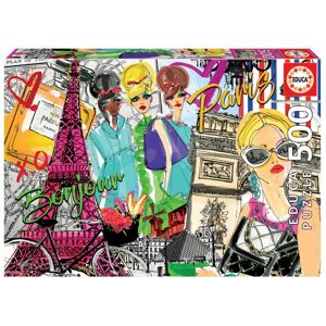 Educa puzzle Take me to Paris, Chic World 500 dílků a fix lepidlo 17650