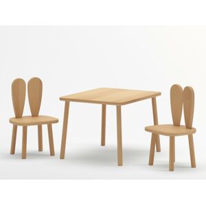 ELIS DESIGN Dětský stolek a židle Zaječí ouška - natur