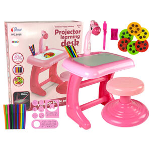 mamido Dětský interaktivní stoleček s projektorem růžový