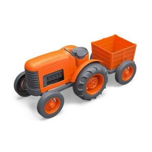 Green Toys Traktor s vlečkou oranžový z recyklovaného plastu