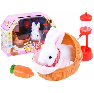 mamido Interaktivní králík v košíku s příslušenstvím bílý
