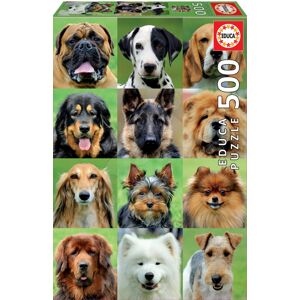 Educa puzzle Dogs Collage 500 dílků a fix lepidlo 17963