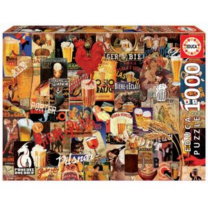 Educa puzzle Vintage Beer Collage 1000 dílků a fix lepidlo 17970