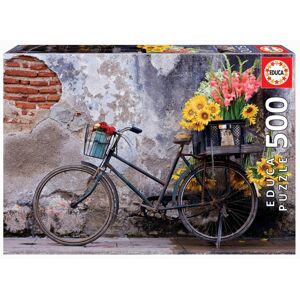 Puzzle Bicycle with Flowers Educa 500 dílů a Fix lepidlo od 11 let