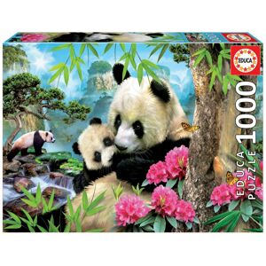 Educa puzzle Morning panda 1000 dílků a fix lepidlo 17995