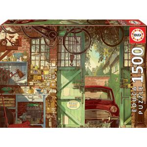 Educa puzzle Old garage, Arly Jones 1500 dílků a fix lepidlo 18005