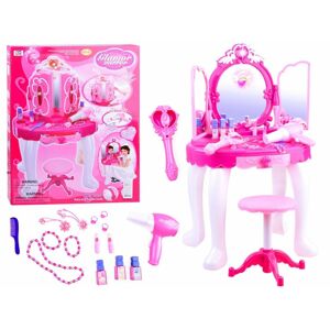 mamido Dětský kosmetický stolek se zrcadlem růžový