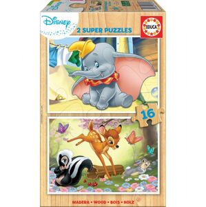 Dřevěné puzzle Disney Zvířátka Dumbo Educa 2x16 dílů