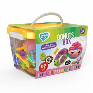 mamido Kreativní sada modelíny v krabici Donuty 42 kusů