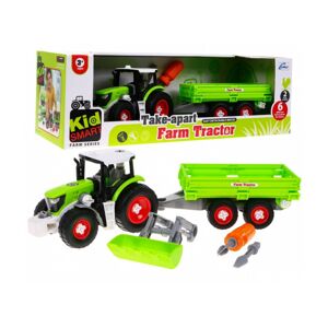 mamido Konstrukční traktor s přívěsem zelený