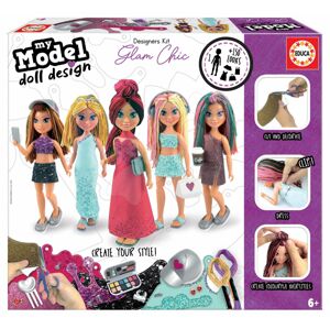 Kreativní tvoření My Model Doll Design Glami Chic Educa vyrob si vlastní elegantní panenky 5 modelů od 6 let