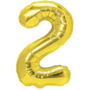 mamido Foliový balónek číslo 2 zlatý 40 cm