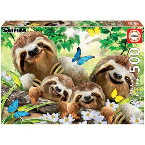 Puzzle Sloth Family Selfie Educa 500 dílků a Fix lepidlo od 11 let