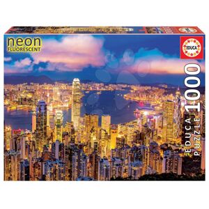 Neonové puzzle Hong Kong Skyline Educa 1000 dílků a Fix lepidlo od 11 let